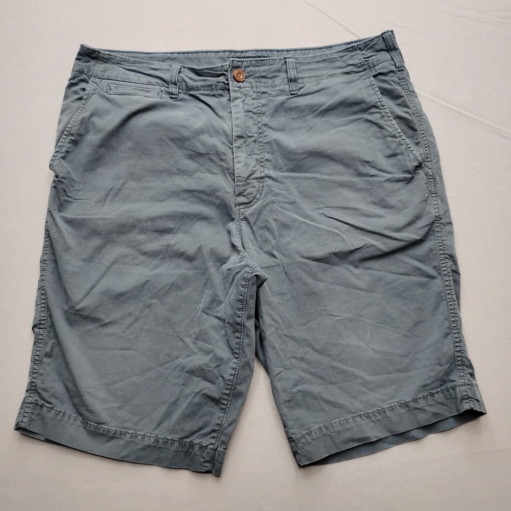 American Eagle Next Level Flex Longer Length Shorts Mens 36 Blue Gray Flat Front
